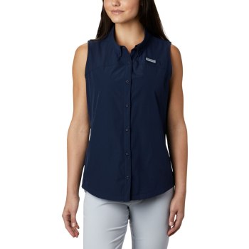 Columbia Coral Point Sleeveless Woven, PFG Fishing Azul Marino Para Mujer | 908154-JLP